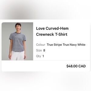 Lululemon Love Curved-Hem Crewneck T-Shirt